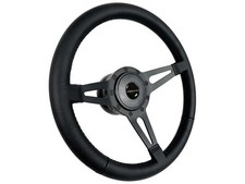 1969-85 Chevrolet Nova 14 Leather 9-bolt Steering Wheel Kit Slotted 3-spoke