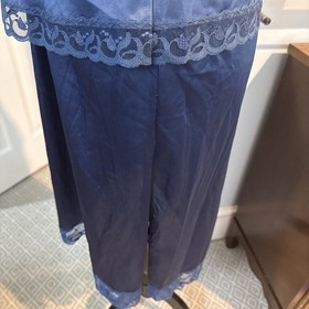 VTG Ashley Taylor Half Slip Lingerie NAVY HOT Nylon Tricot cami set sz M slit