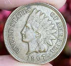 1907 INDIAN HEAD Cent VERY NICE - FULL LIBERTY - 4 DIAMONDS - (HIGH GRADE) e943