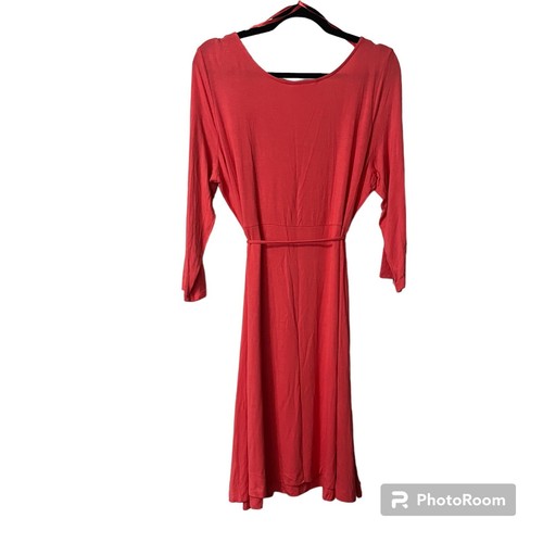 Motherhood Maternity | NEW Coral 3/4 Sleeve Tunic Tied Waist Dress Tunic Sz XL - Picture 3 of 4