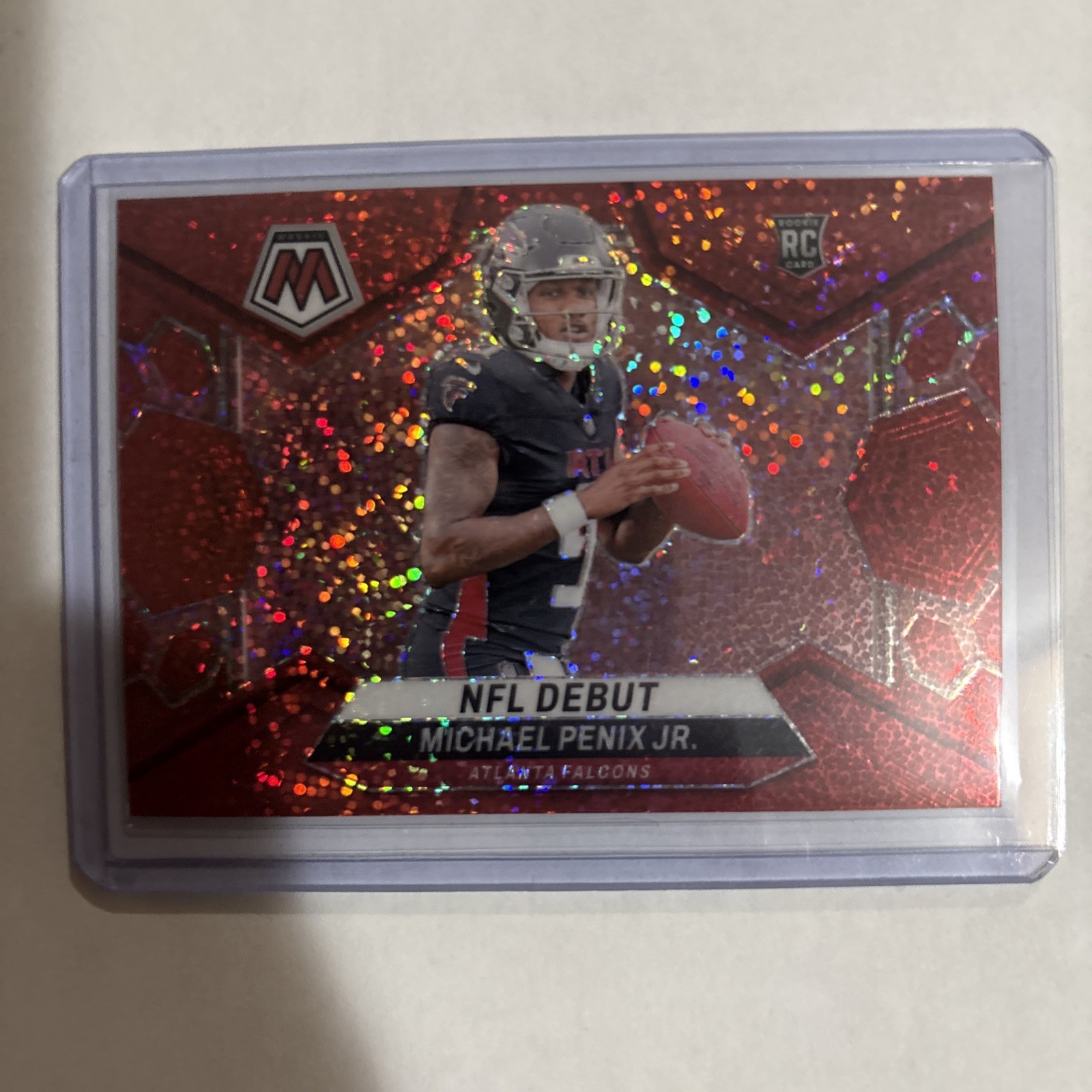 2024 Panini Mosaic NFL Debut Michael Penix Jr. #274 Red Sparkle Prizm (RC)