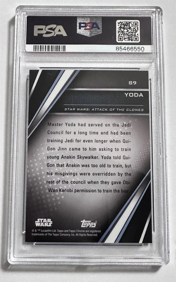 2023 Topps Star Wars Chrome Black #89 Yoda Magenta Refractor 7/10 PSA 9 MINT - Image 2 of 2
