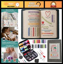 Embroidery Stitch Book Kit for Adults  DIY Craft Lovers - 106 Patterns, Tools 