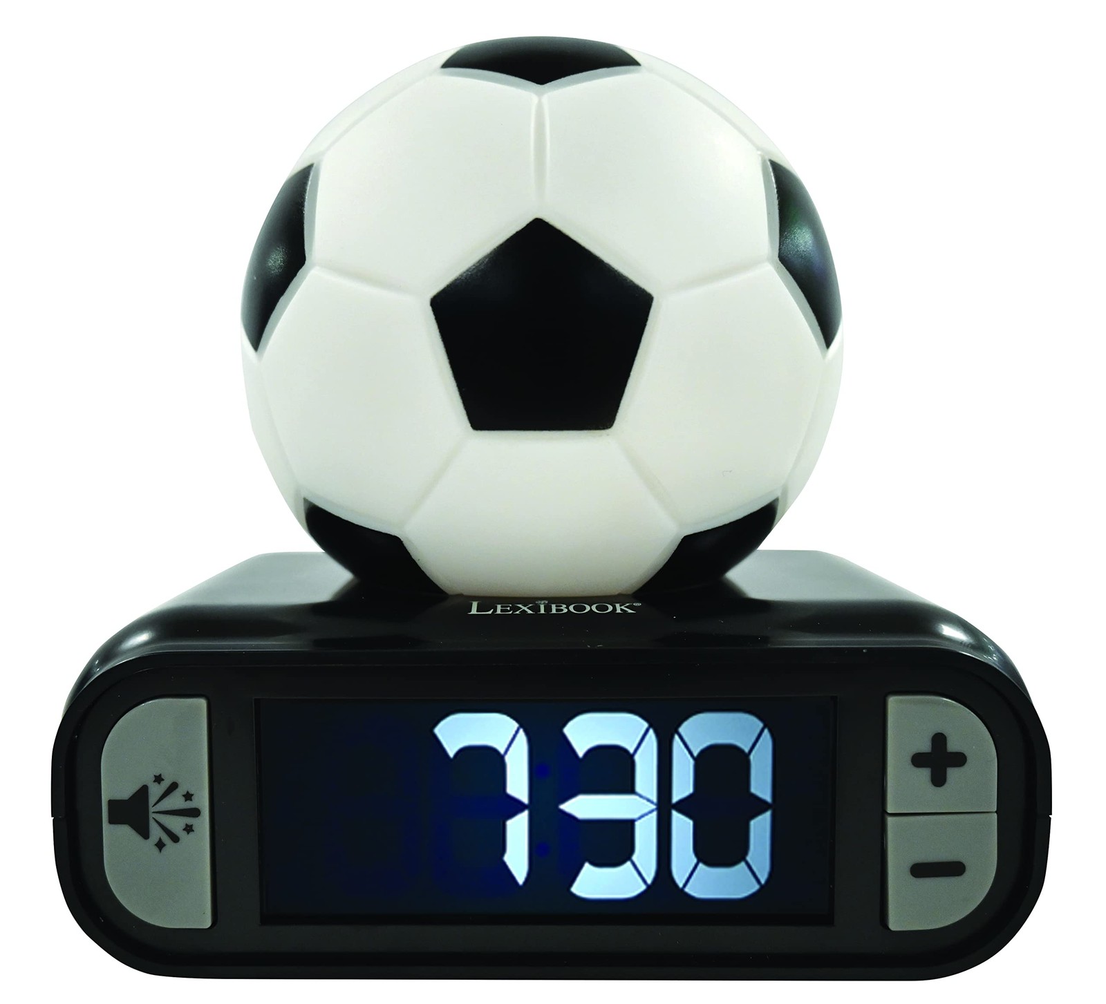 LEXIBOOK Digital Alarm Night Light Snooze, Clock, Luminous Soccer Ball, Colour