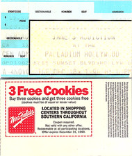 JANES ADDICTION CONCERT TICKET STUB, 12/18/1990, PALLADIUM HOLLYWOOD