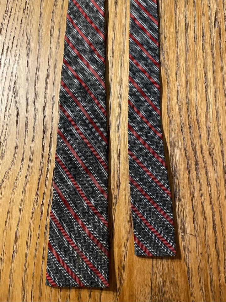 Corbata oscilante de extremo cuadrado ajustada Haband’s Ty Tweed vintage años 50 rayas Rockabilly Foto 4 de 4