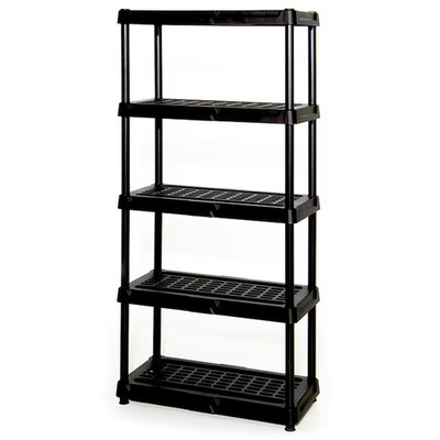 Blue Hawk 5-Tier Plastic Shelving Unit 72x36x18 Heavy Duty Garage Storage  