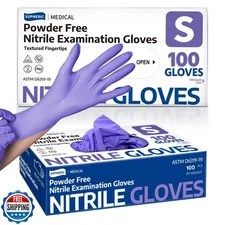 Supmedic Nitrile Exam Gloves, 3.5 Mil Powder-Free Food Safe Cleaning First Ai