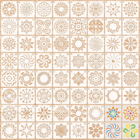 Mwoot 60 StüCk Mandala Schablonen, Wiederverwendbare Malvorlagen Kits, Blumendes