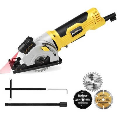Mini Kreissäge 580W, Mini Handkreissäge mit Skalenlineal & Laserführung, 4000...