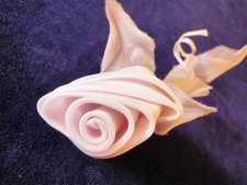 Vintage Millinery Flower Rolled Organza 3x3" G58 Taupe