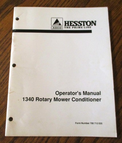 AGCO Hesston 1340 Rotary Mower Conditioner Operators Manual 700712035 Feb 1992