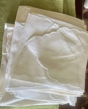 3 Pc. White Scalloped Wedding Hankies