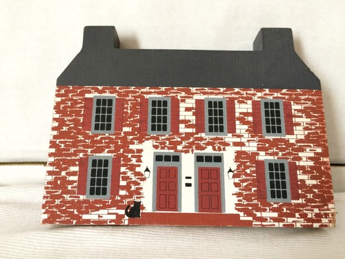 John Belville 1986 House Cats Meow Series VI Village Piece Signed Solid Pine  - Picture 11 of 11