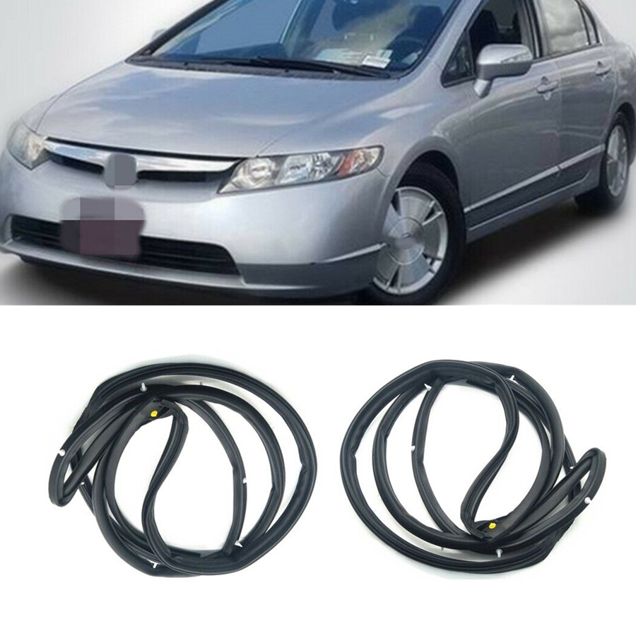 Pair Of Front Left & Right Door Weatherstrip Rubber Seals For 2006-2011 Honda Civic Sedan - USA