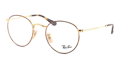 Glasses View Ray Ban Rx3447v Round Metal 2945 Gold on Top Havana