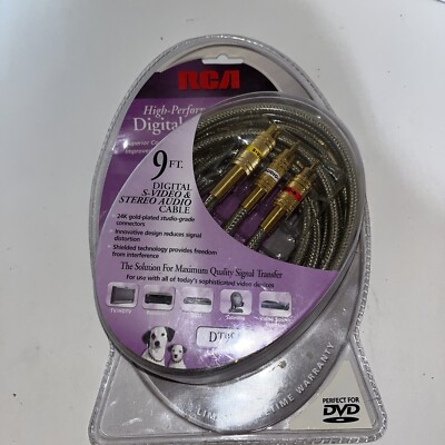 RCA 9' (5) Connector 24K Gold Plated Audio Video High Performance Digital Cable