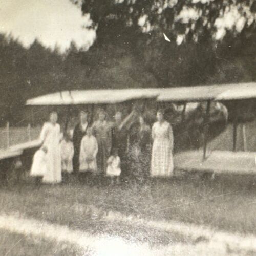 Antique Early 1900s Aircraft Plane Women Men Children Photograph Arkansas - Picture 2 of 2