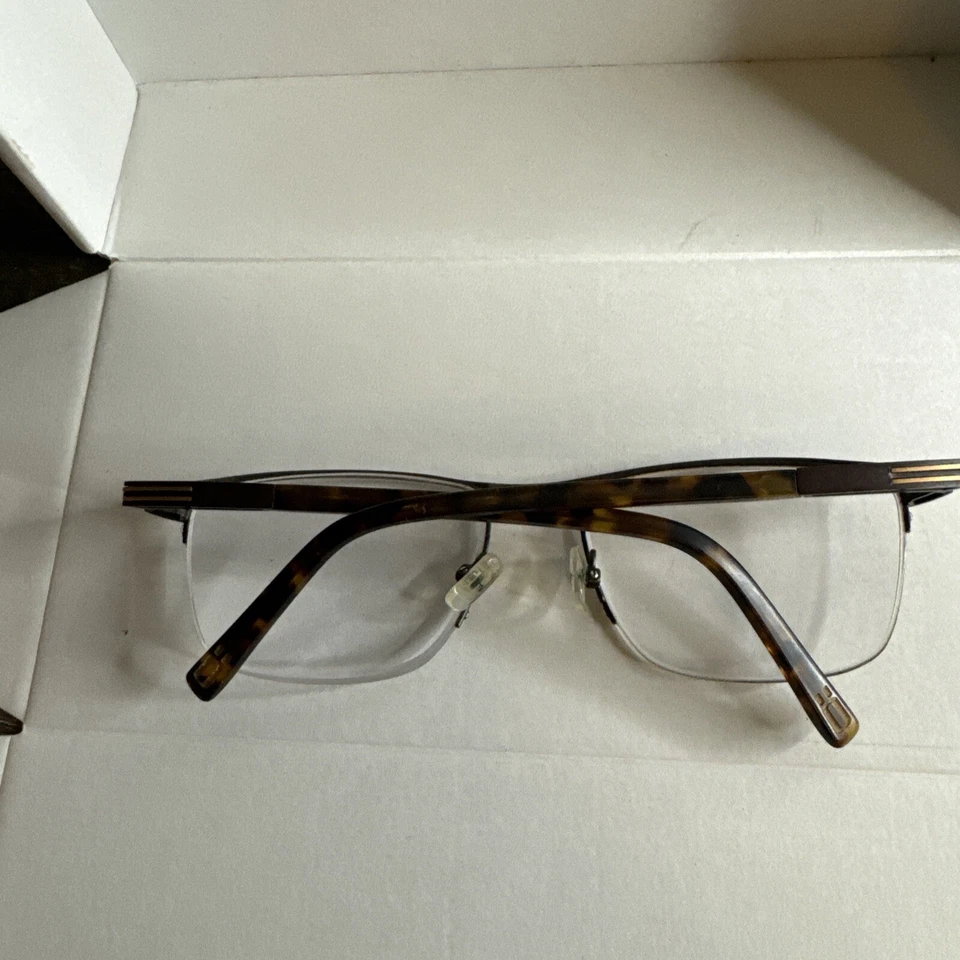 Armação de óculos óptica OGA Morel 10089O marrom MD12 semi aro metal 57-19-145 - Imagem 4 de 4
