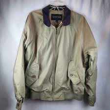 London Fog Towne Jacket Men's Medium Tan Zipper Button Pockets Lightweight