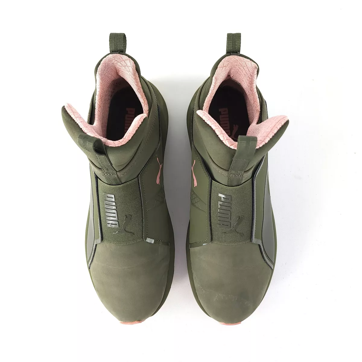 Olive green clearance and pink pumas