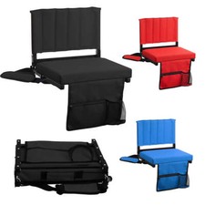 Stadium Seat Chairs with Back Support, Built-in Cup Holder and Shoulder Strap