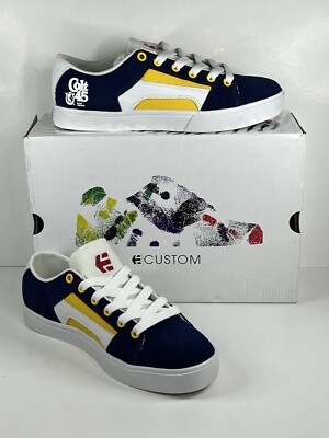 Etnies Skateboard Shoes Colt 45 Custom Marketing Sample Blue White Yellow Men 8