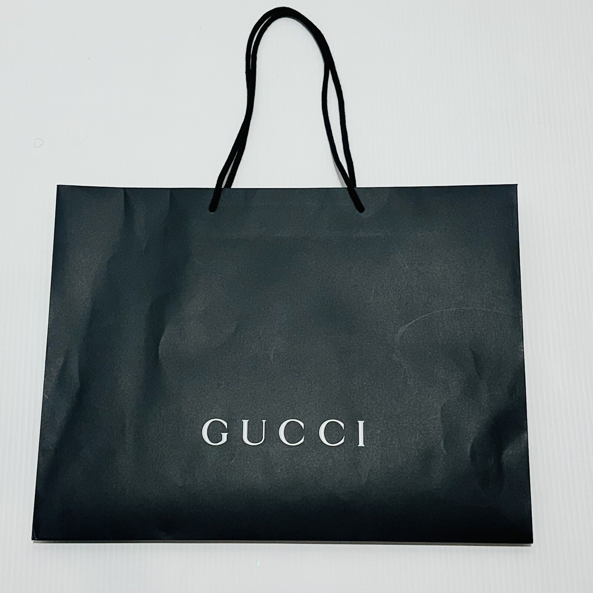 Gucci Authentic Black Shopping Paper Bag Gift Tote Medium 19