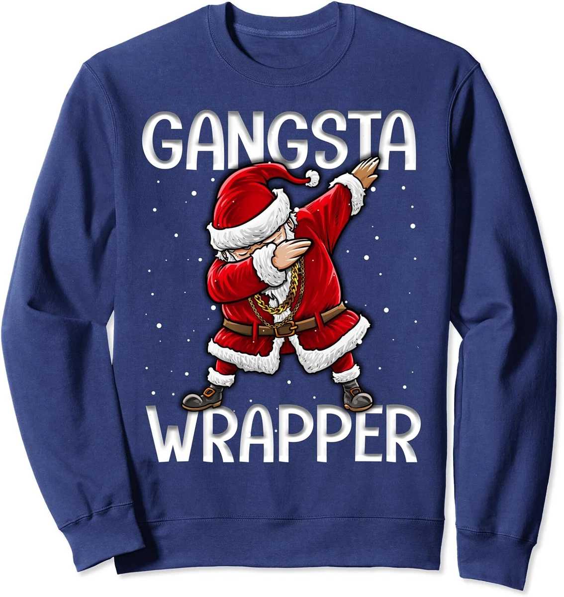 Gangsta Wrapper Funny Dabbing Santa Christmas Unisex Crewneck