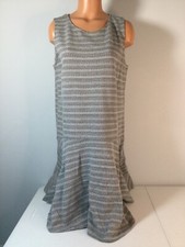 ANN TAYLOR LOFT Black/White Drop Waist Dress. Size L. Orig. $79.50. NEW.