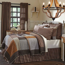 Rory California King Block Patchwork Quilt 130x115 Cotton Country Farmhouse