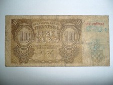 BANKNOTE 10 KUNA CROATIA 1941 SPL