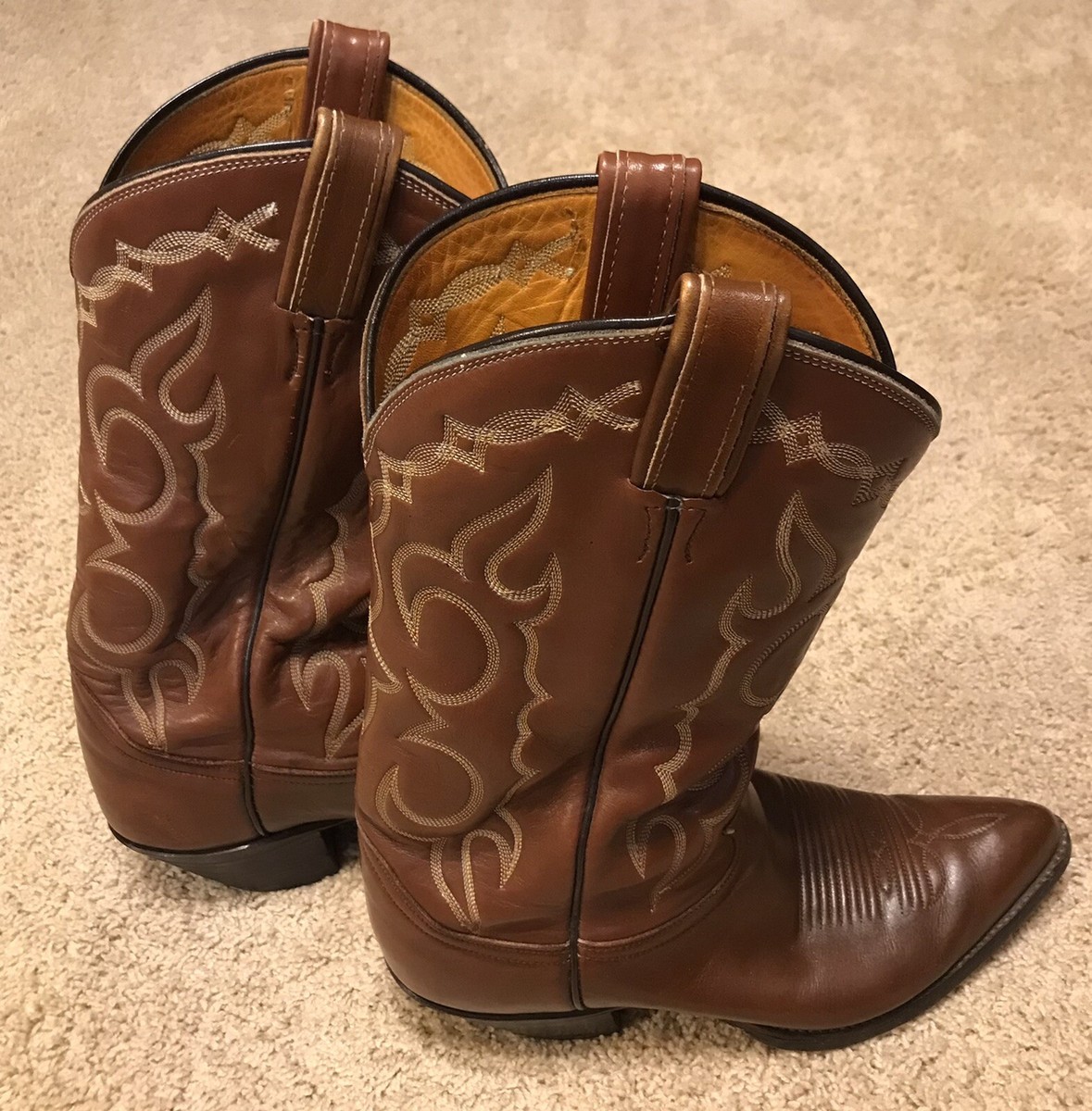 Vintage Tony Lama Brown Leather #6255 Rodeo Cowboy Western  display picture 1