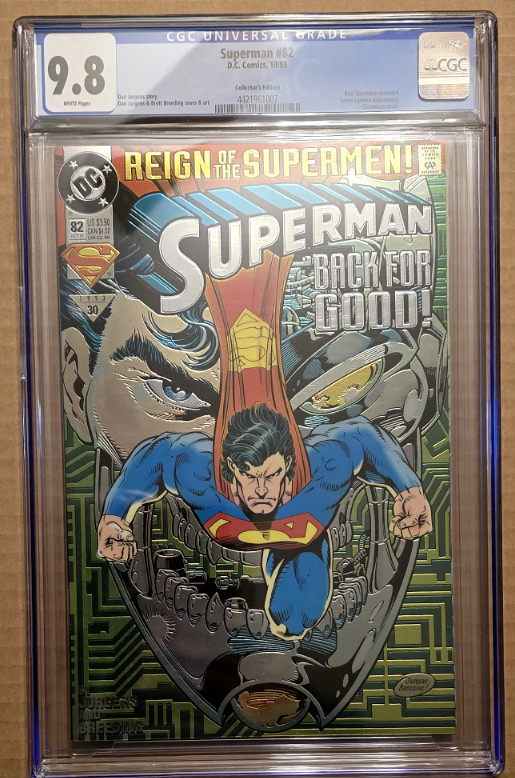 Superman 82 (1993) Collector's Edition Chromium Cover CGC 9.8 White COLLECTOR