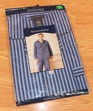Genuine KnightsBridge Men's Size Small Blue Striped Broadcloth Pajamas  NEW 