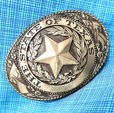 State of Texas Brass Belt Buckle Vtg 80s Tony Lama Exclusive Collection .XTT631