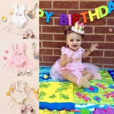 Newborn Baby Girls 1st Birthday Outfits Party Romper Tutu Skirt Dress Clothes