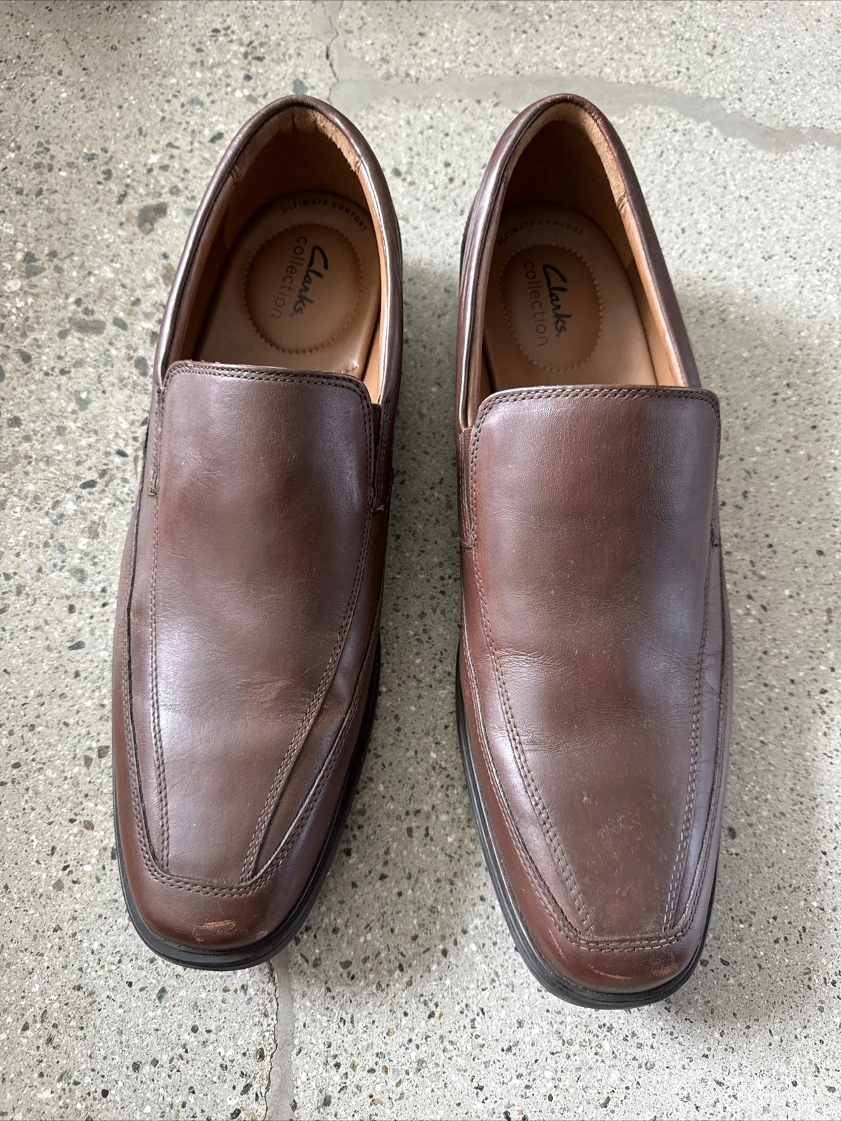Mocassini slip on Clarks Tilden senza pelle marroni da uomo taglia USA 14 M