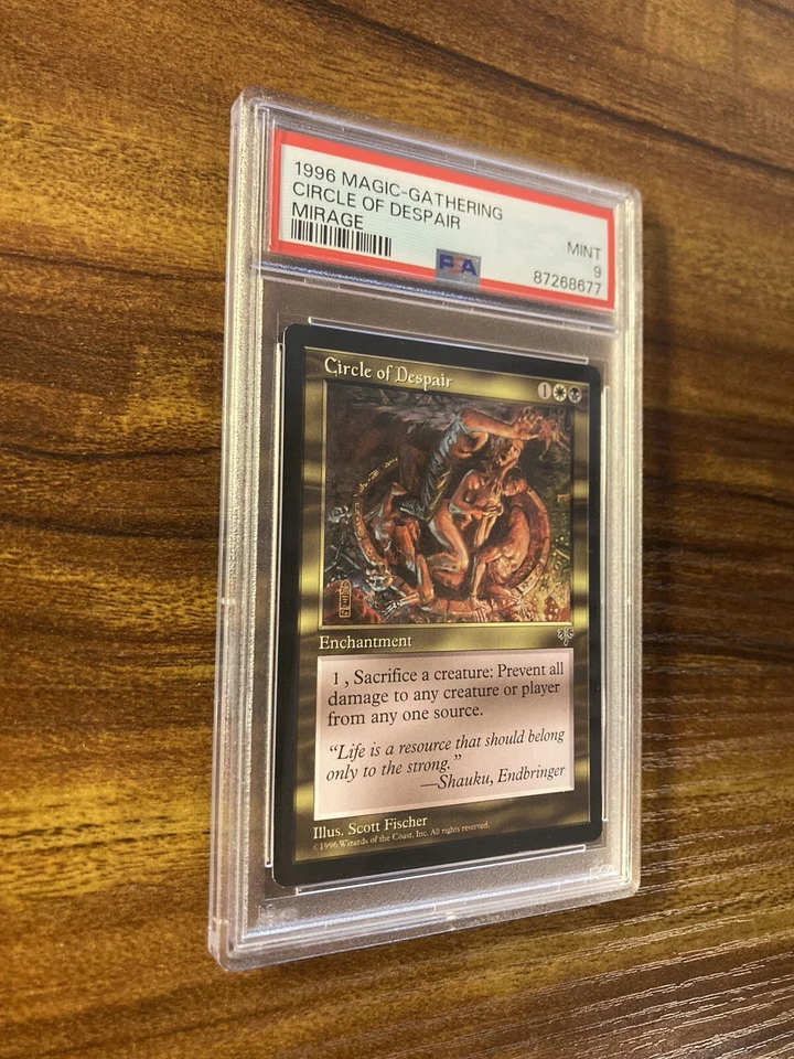 MTG✨CIRCLE OF DESPAIR✨Mirage PSA 9 MINT RARE Enchantment Reserve List POP 2 ! - Image 3 of 4