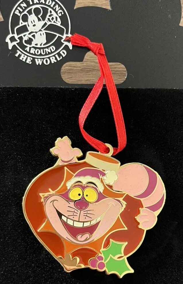 New ListingDS Disney Cheshire Holiday Stained Glass Ornament LE 250 Pin Rare