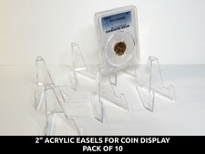 2" Acrylic Easels for coin display - pack of 10