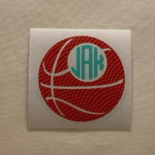 BASKETBALL BALL Monogram with Dimple Print Vinyl Decal Sticker for Tumbler Jeep