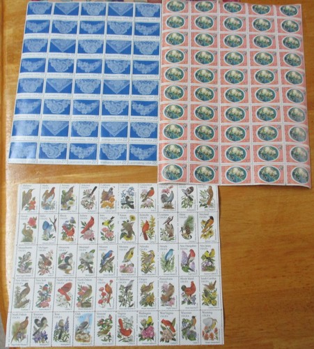 2 Full United States Stamp Sheets Lacemaker ,Birds and 1 sheet Dominica Possum