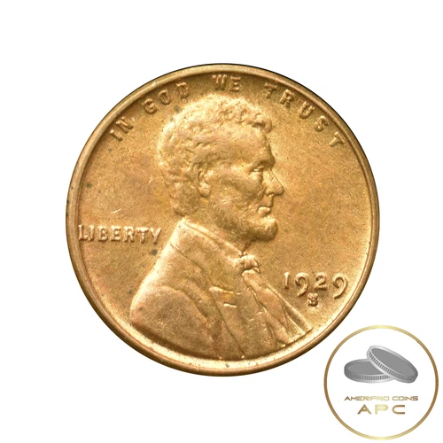 1929 S Lincoln Wheat Cent Red BU Uncirculated Bright Older Date Light Strike