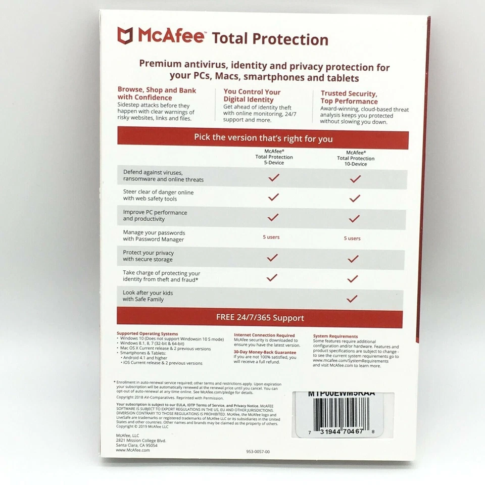 McAfee Antivirus Essential Protection For Your PC 5 Devices Brand New Sealed - Image 3 of 4