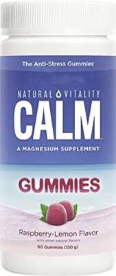 Natural Vitality Calm Gummies Raspberry Lemon 330mg Magnesium 60 Gummies 06/26