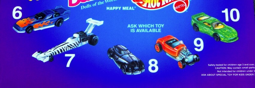 1996 HOT WHEELS MCDONALDS HAPPY MEAL DIECAST CAR TOYS - U - PICK