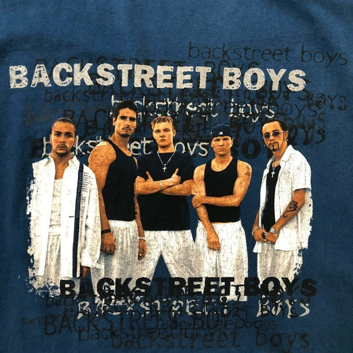 Vintage 1999 Backstreet Boys T Shirt Mens Large Blue
