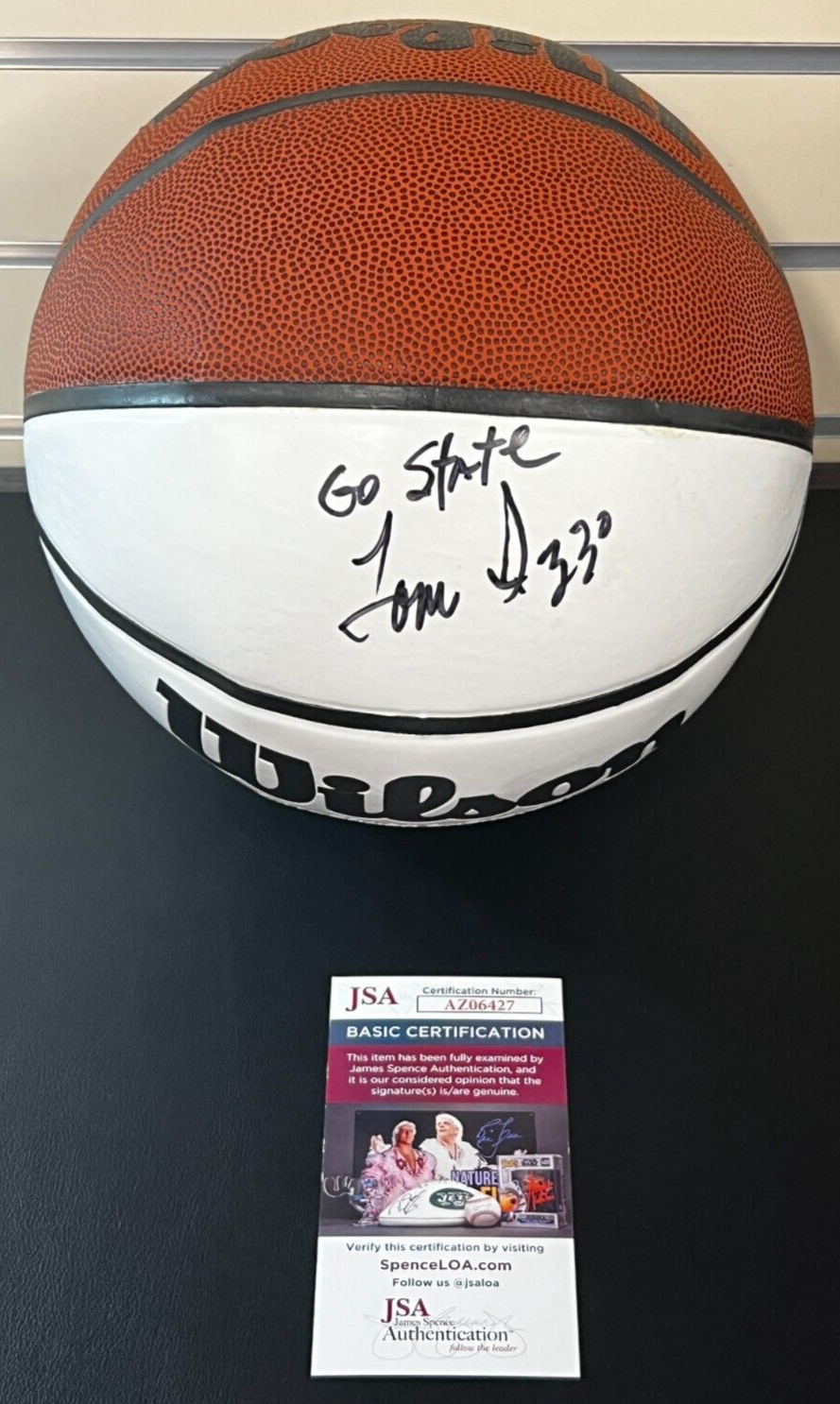 Tom Izzo Autographed Signed Michigan State Spartans Wilson Basketball JSA w/COA Coach NCAA Michigan State HOF 2016! 