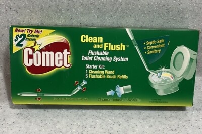 Vtg 2003 Comet Clean and Flush Flushable Toilet Cleaning System NOS~NIB~Prop/Use